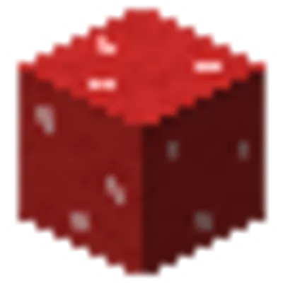 赤色のキノコブロックの画像