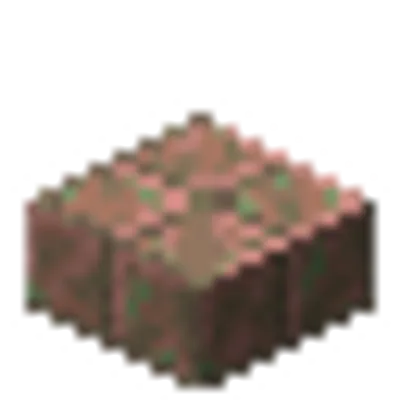 錆止めされた風化した切り込み入りの銅のハーフブロックの画像