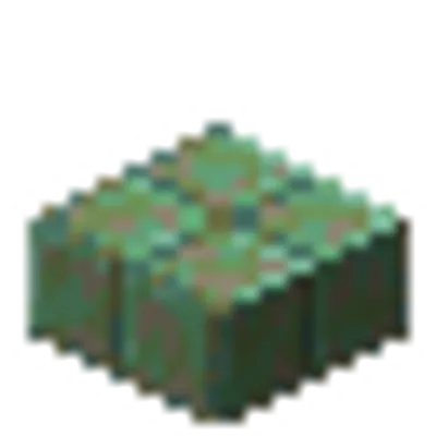 錆止めされた錆びた切り込み入りの銅のハーフブロックの画像