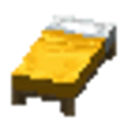 黄色のベッドの画像