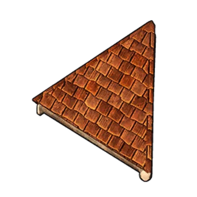 木の三角斜め屋根の画像