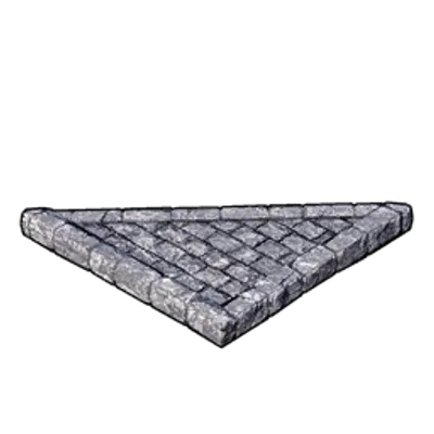 石の三角屋根の画像