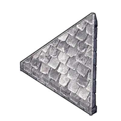 石の三角斜め屋根の画像