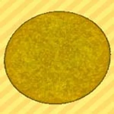 きいろのまるいラグの画像