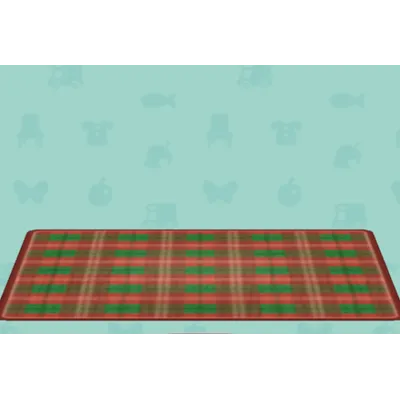 クリスマスチェックのラグの画像