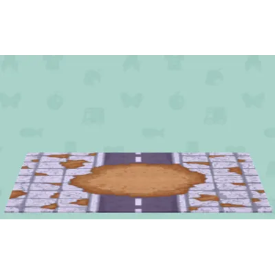 ひびわれたどうろのラグの画像