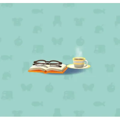 コーヒーとよみかけのほんの画像