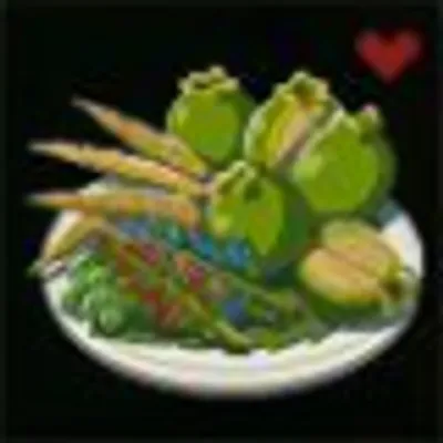 山盛り焼き山菜の画像