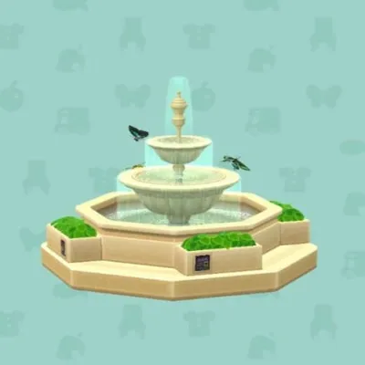 チョウのてんじしつのふんすいの画像