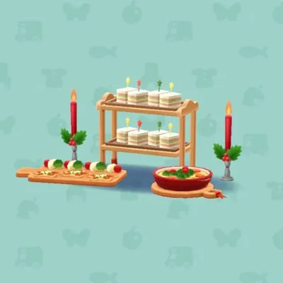 クリスマスパーティーのオードブルの画像