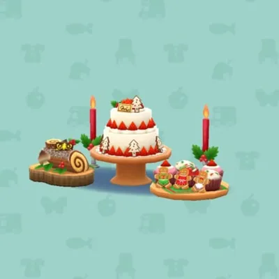 クリスマスパーティーのスイーツの画像