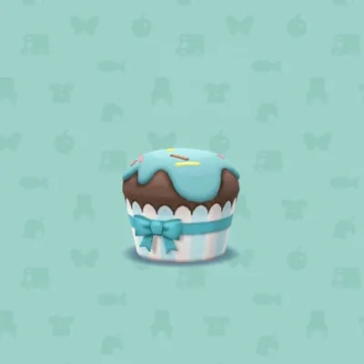 ブルーのカップケーキスツールの画像