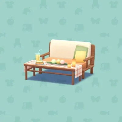 おつきみパーティーのテーブルの画像