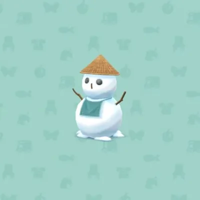 かさをかぶったゆきだるまBの画像