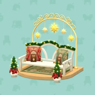 クリスマスソングのベンチの画像