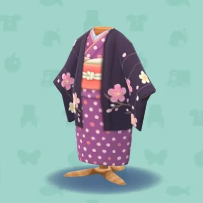 はおりつきのきもの・むらさきの画像