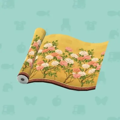 シャクヤクがえがかれたかべの画像