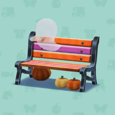 ハッピーハロウィンのベンチの画像