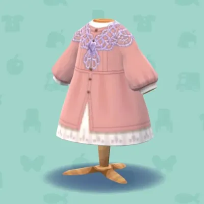 ショールつきワンピ・ピンクの画像