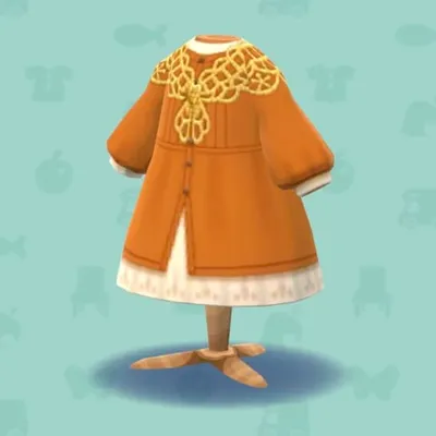 ショールつきワンピ・オレンジの画像