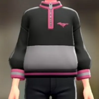 バイカラージップスウェット - ブラック×ピンクの画像