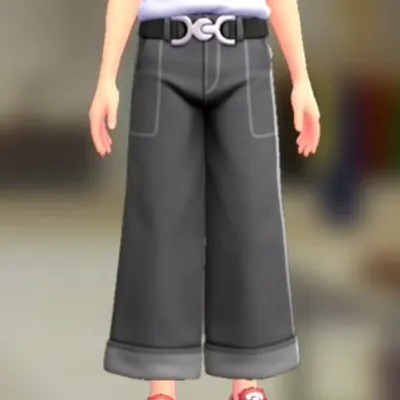 ワイドパンツセット - グレーデニム ブラックの画像