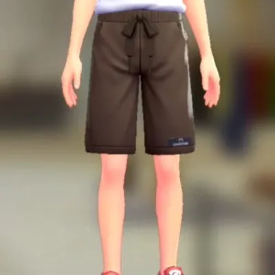 スウェットハーフパンツ - ダークブラウンの画像