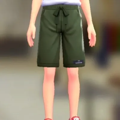 スウェットハーフパンツ - モスグリーンの画像