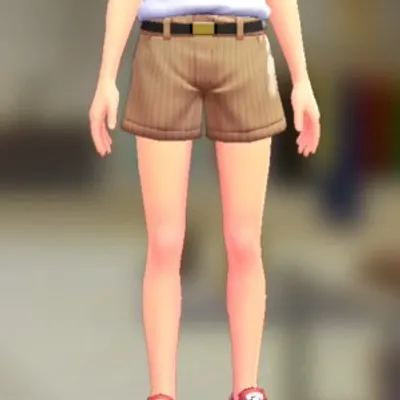 ショートパンツセット - ライトキャメル ブラックの画像