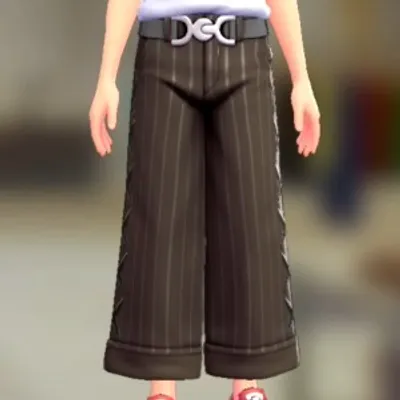 ワイドパンツセット - ダークブラウン グレーの画像