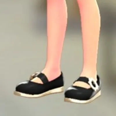 アクセントストラップパンプス - リッチブラックの画像