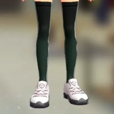 グラデサイハイソックス - ブラック×グリーンの画像