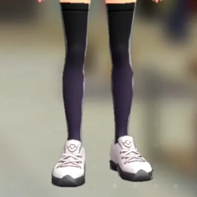 グラデサイハイソックス - ブラック×パープルの画像