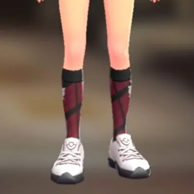 チェックがらハイソックス - ブレイブリーレッドの画像
